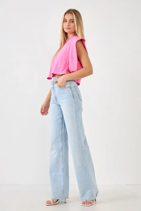 Elaine Drop Shoulder Crop Tee