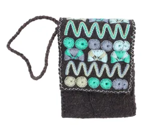 Elena Crossbody Purse-Brown and Teal