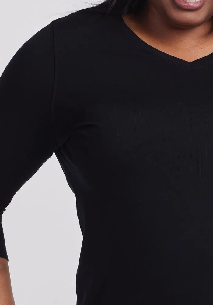 Elena V Neck - Black