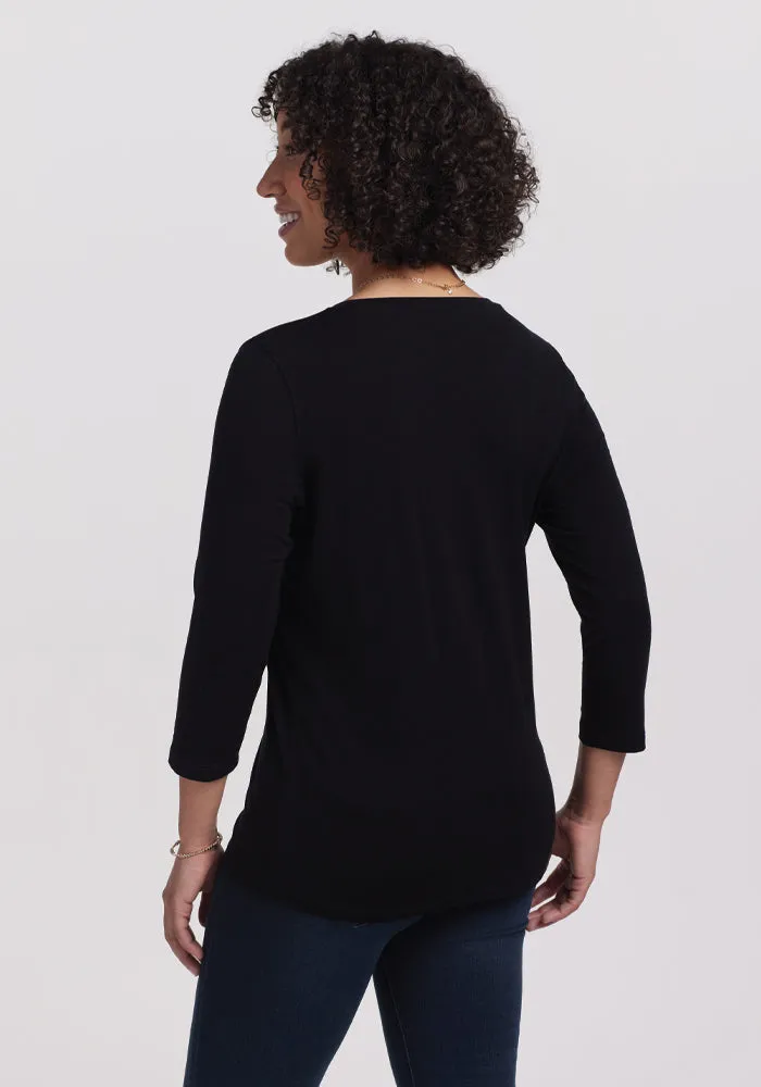 Elena V Neck - Black