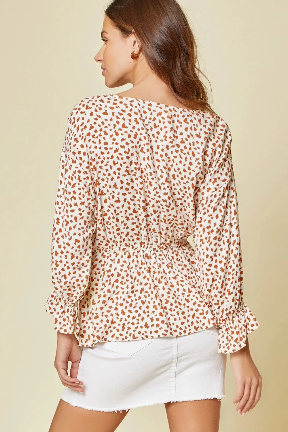 Embroidered Leopard Dolman Sleeve Top