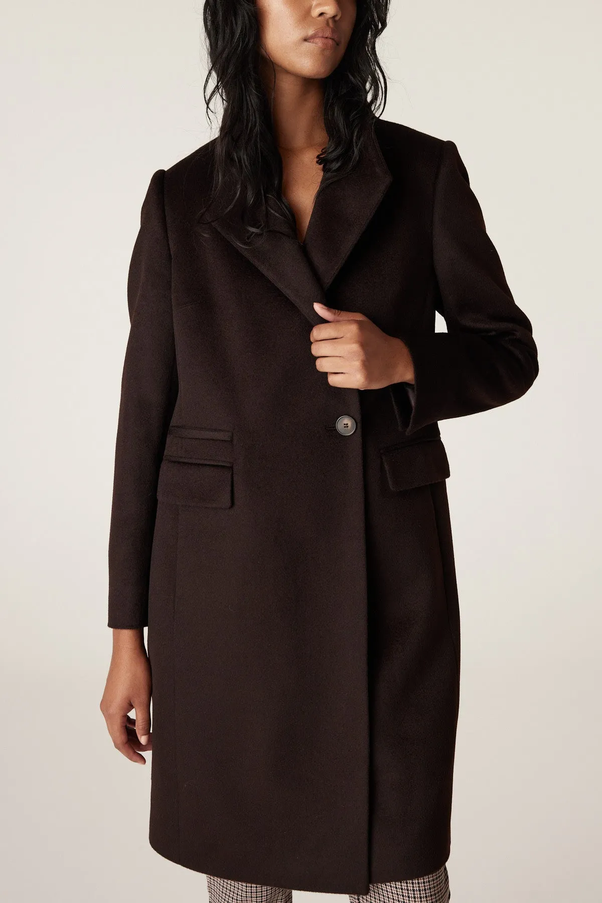 Eton Wool Coat - Chocolate