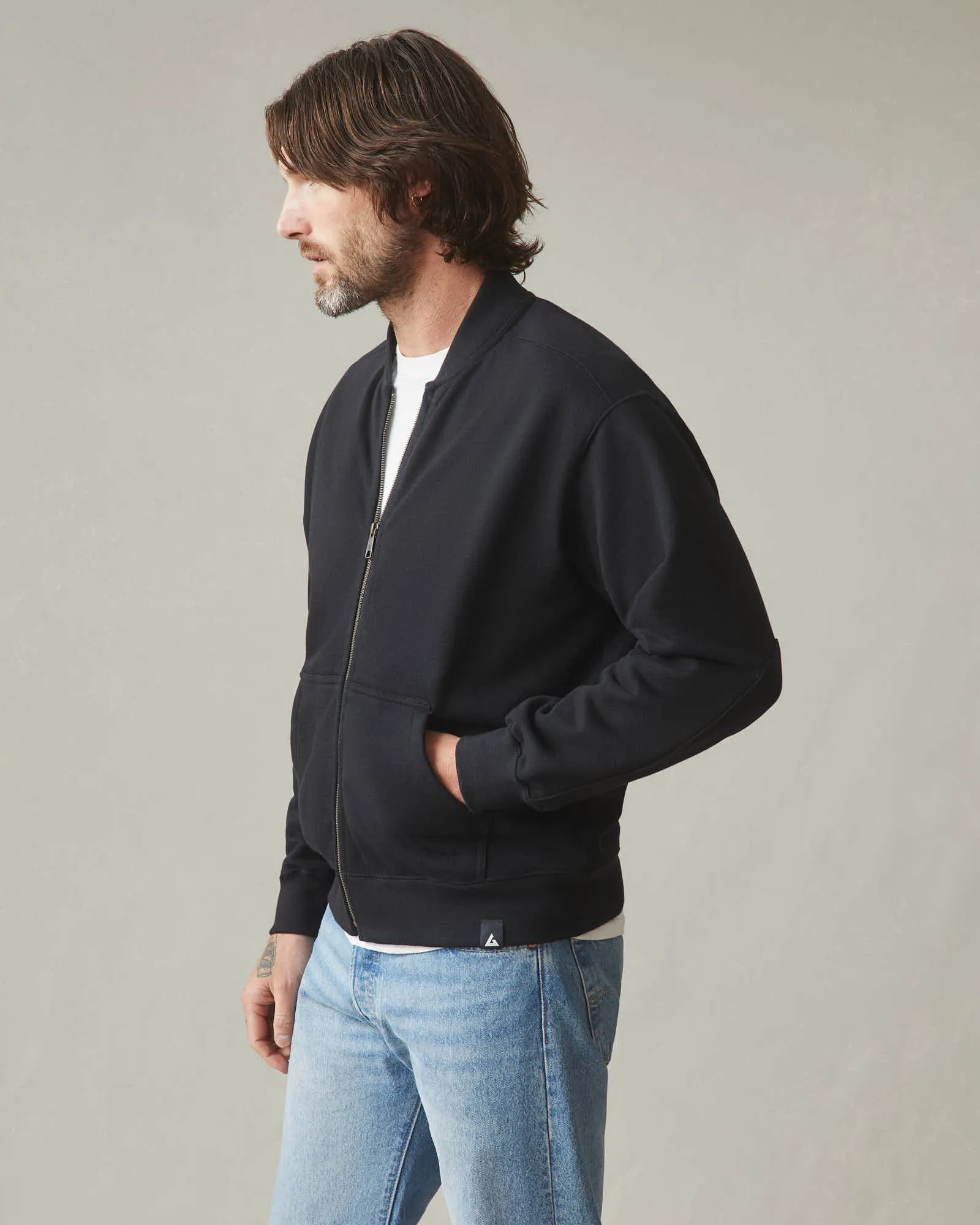 Fleece Bomber Jacket - Black