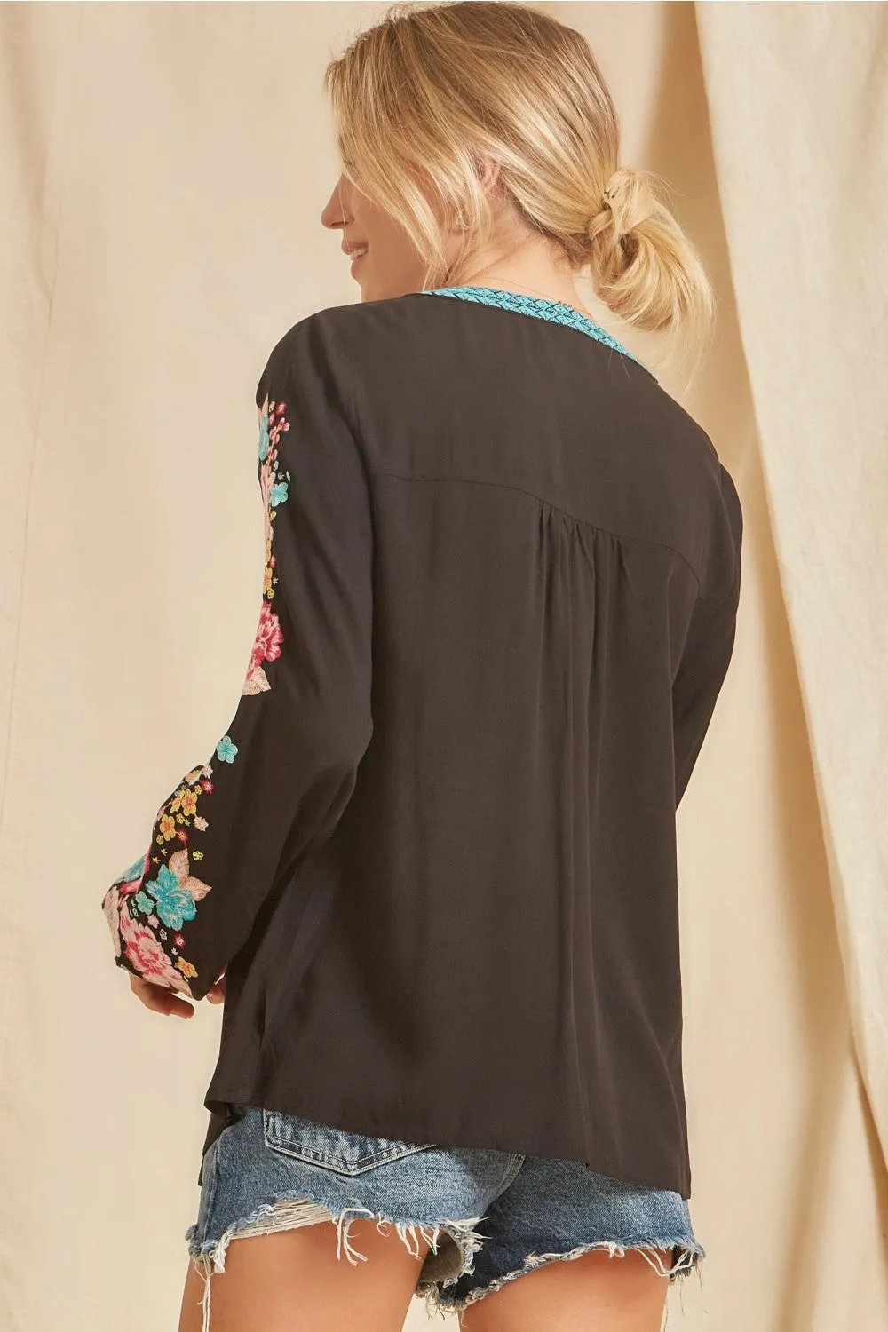 Floral & Geo Embroidered Top