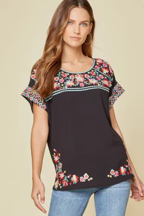 Floral Embroidered Embroidered Top