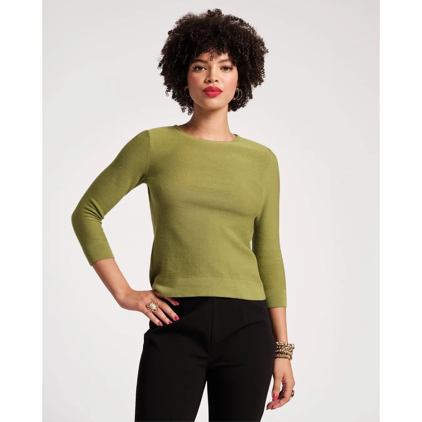 Frances Valentine Rachel Knit Top Celery