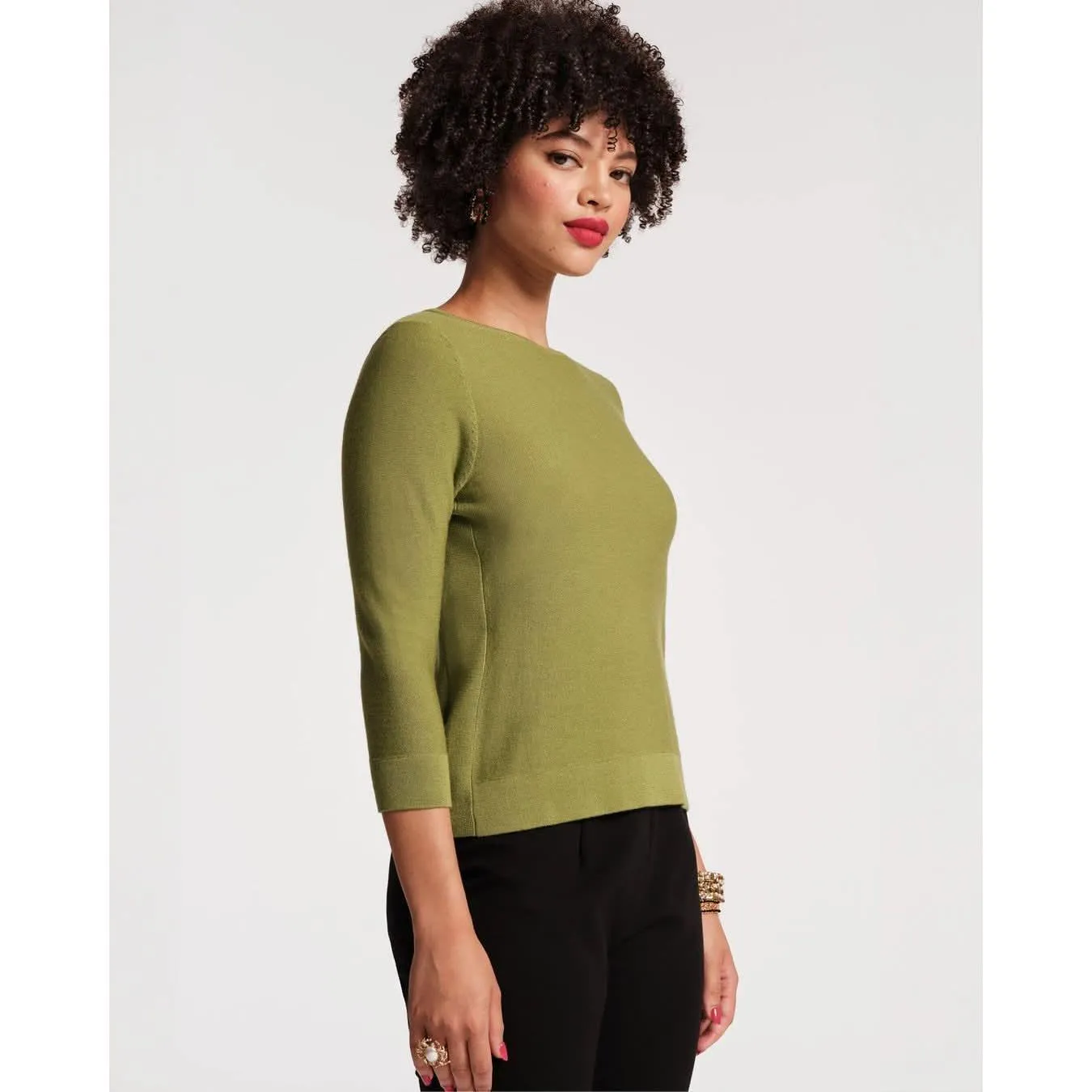 Frances Valentine Rachel Knit Top Celery