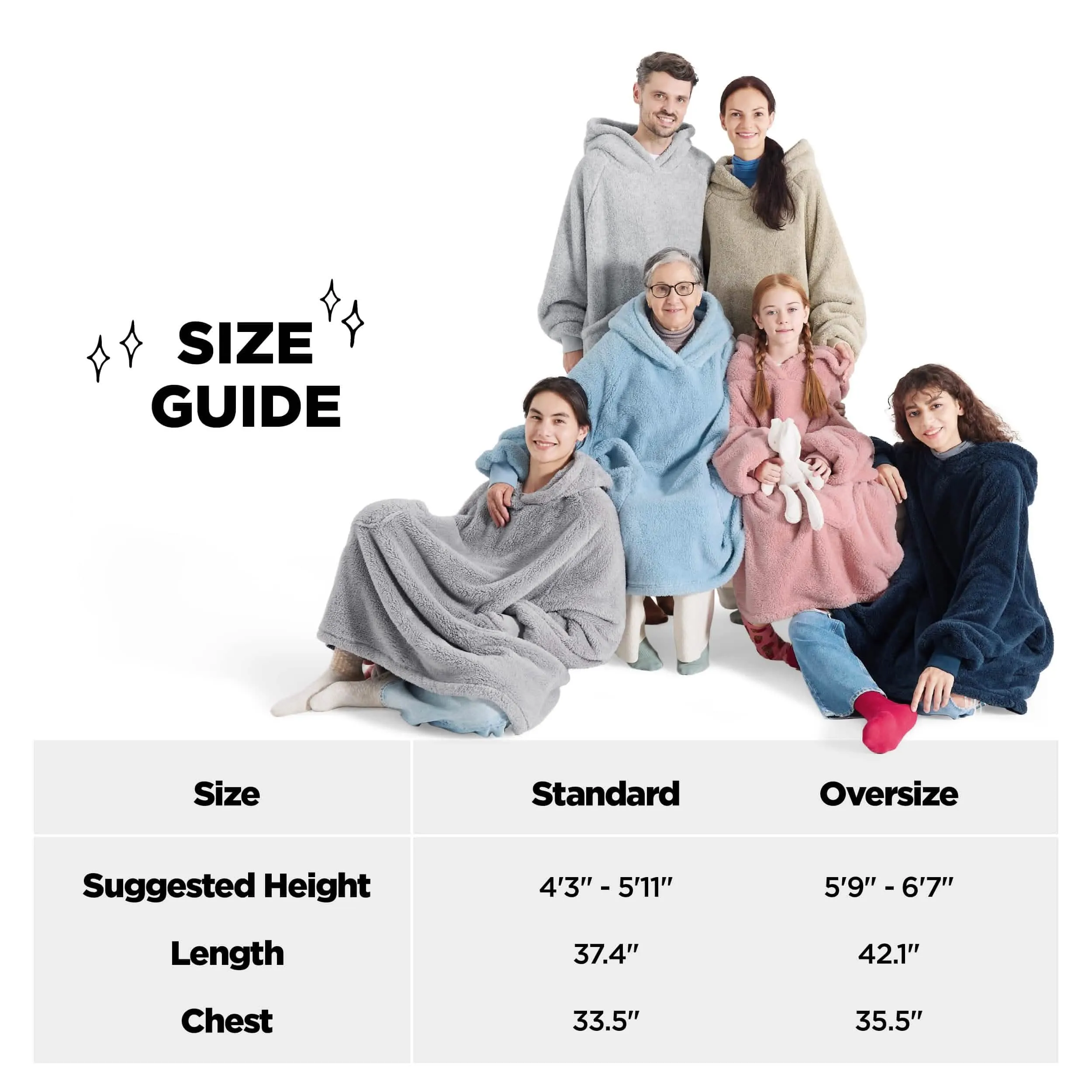 Fuzzy Sherpa Wearable Blanket Hoodie