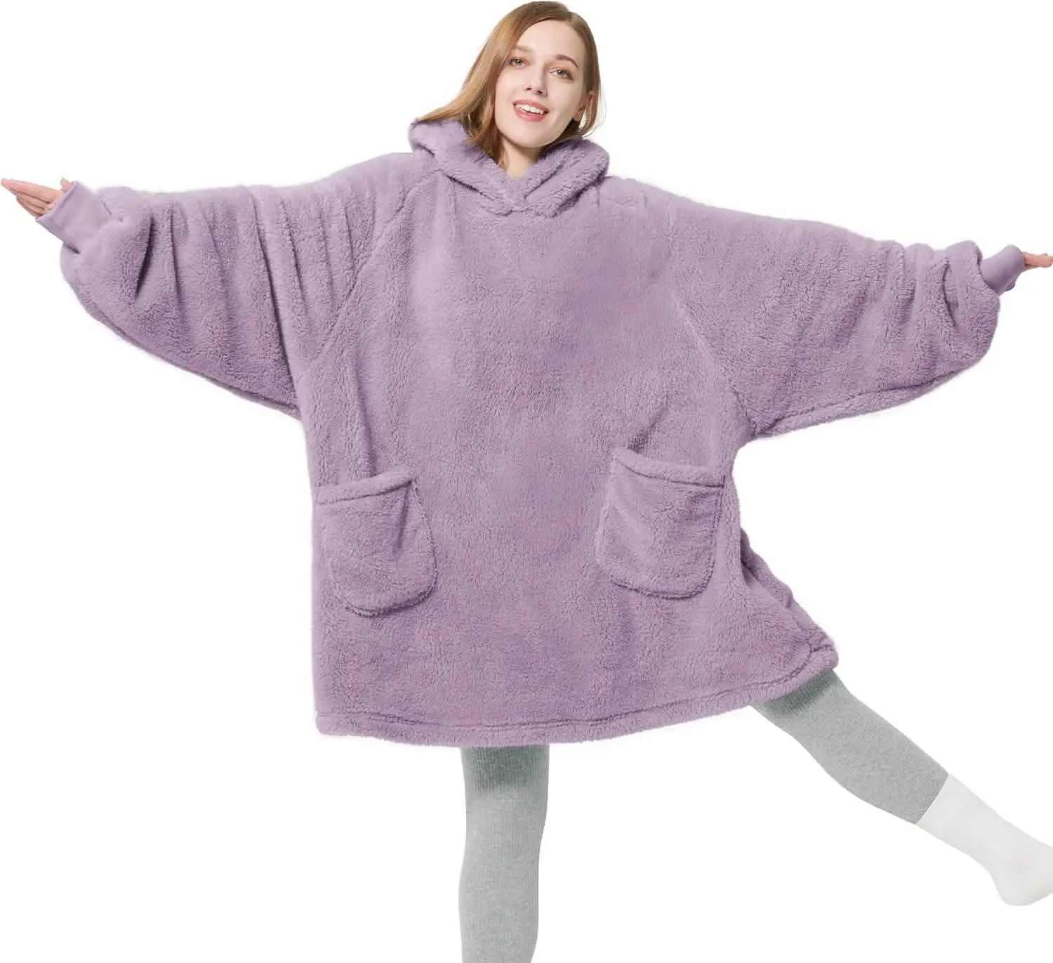 Fuzzy Sherpa Wearable Blanket Hoodie