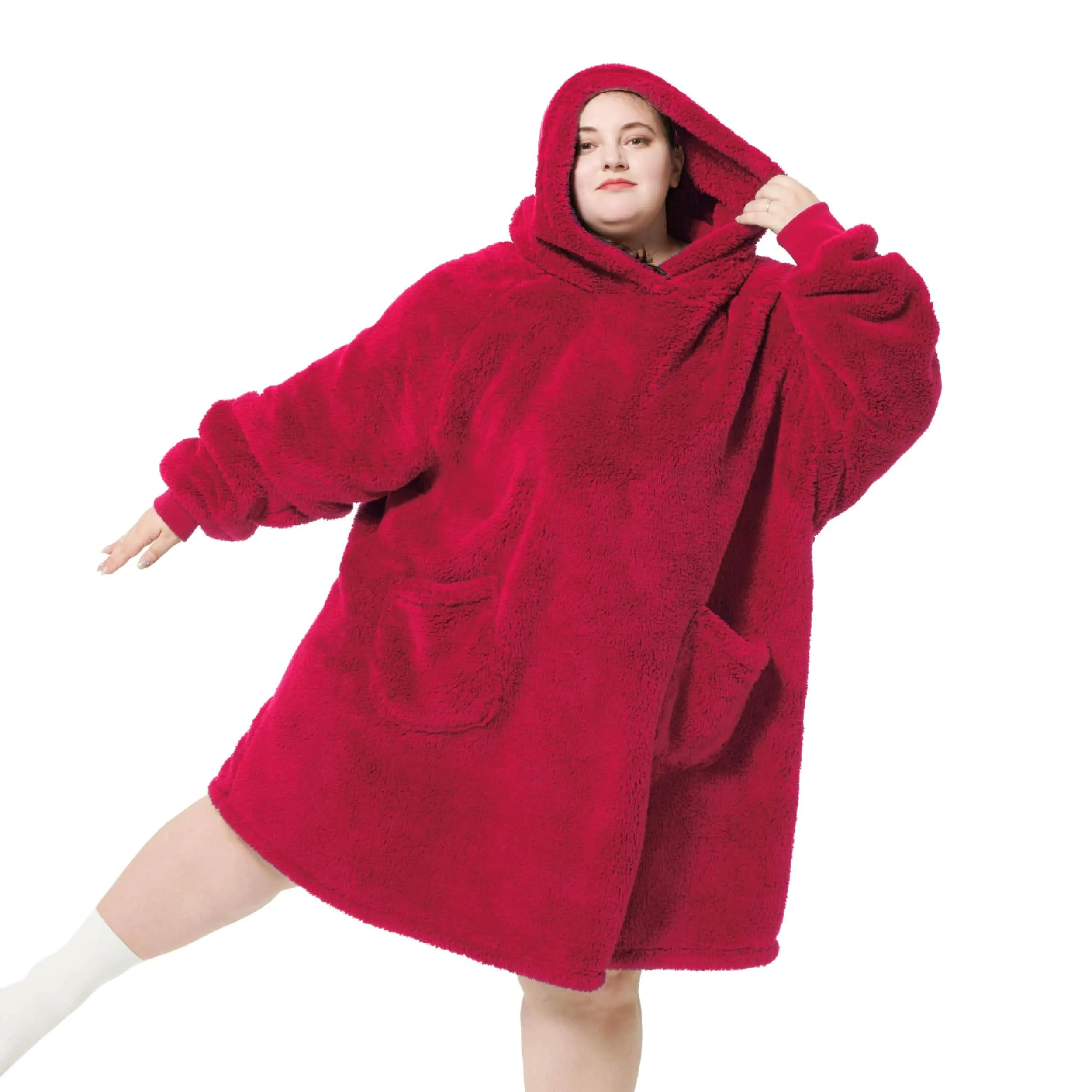 Fuzzy Sherpa Wearable Blanket Hoodie