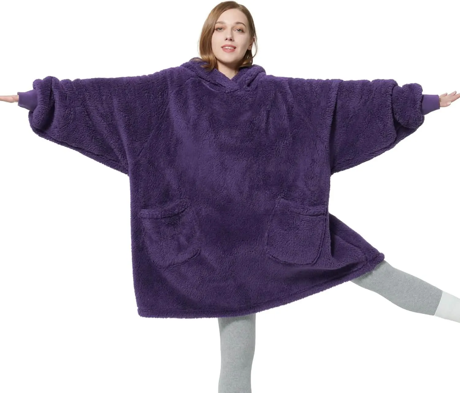 Fuzzy Sherpa Wearable Blanket Hoodie