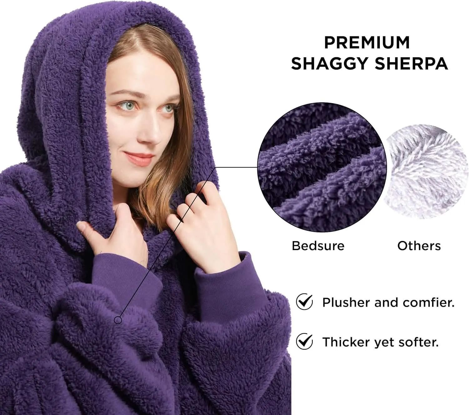 Fuzzy Sherpa Wearable Blanket Hoodie