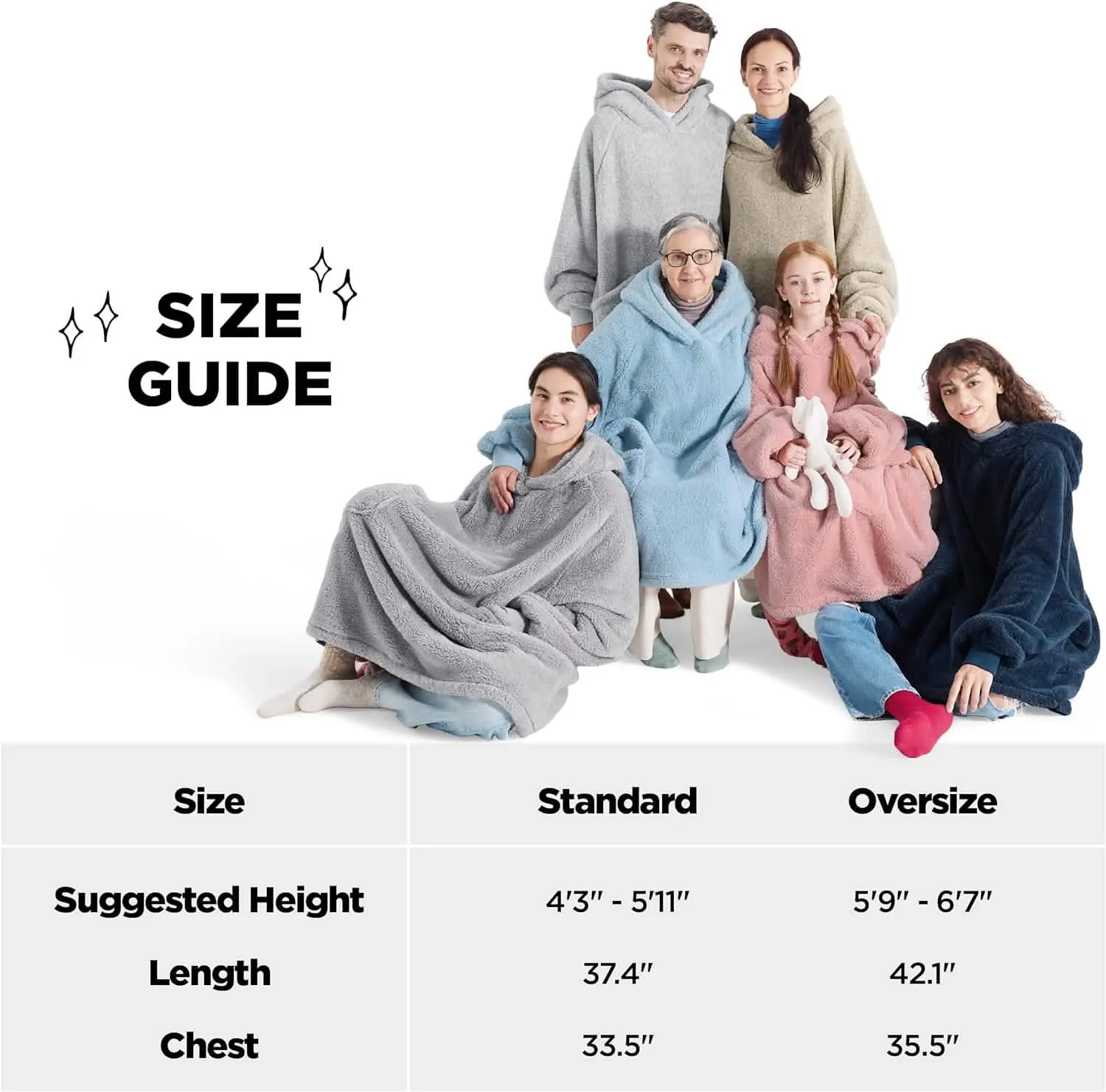 Fuzzy Sherpa Wearable Blanket Hoodie