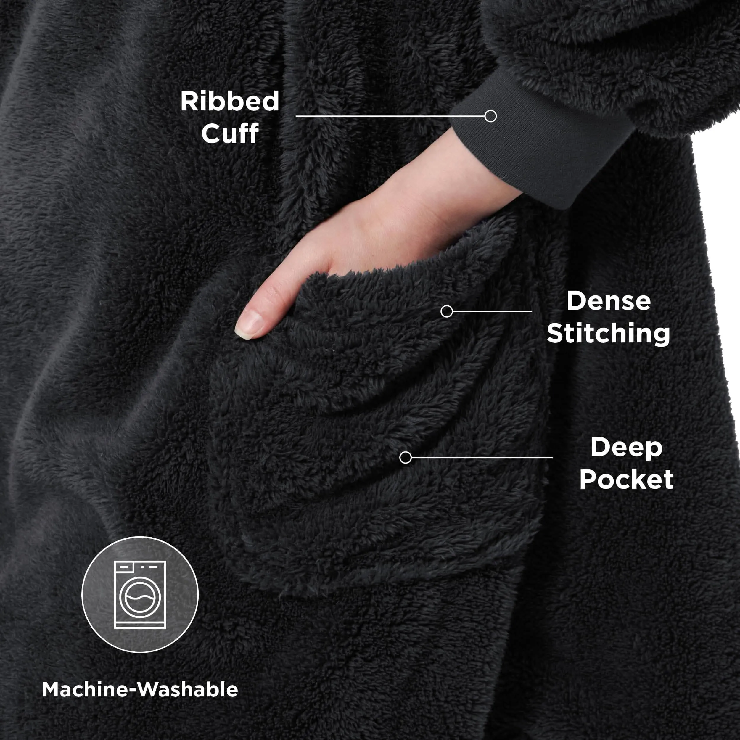 Fuzzy Sherpa Wearable Blanket Hoodie