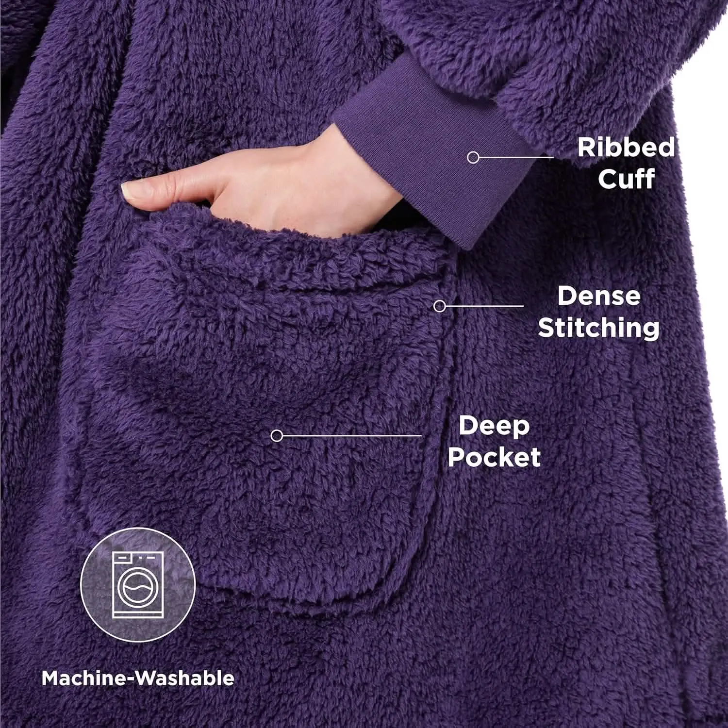 Fuzzy Sherpa Wearable Blanket Hoodie