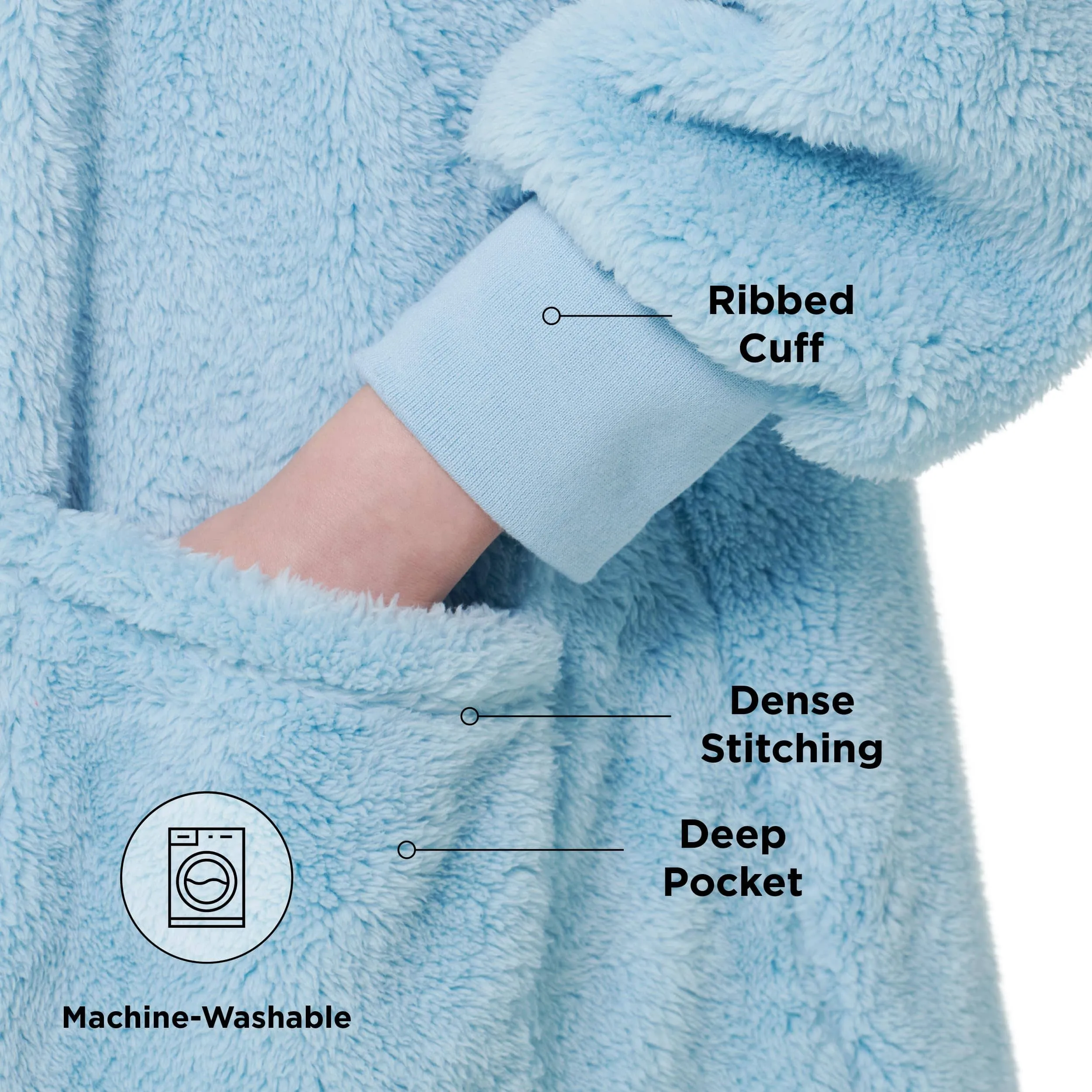 Fuzzy Sherpa Wearable Blanket Hoodie