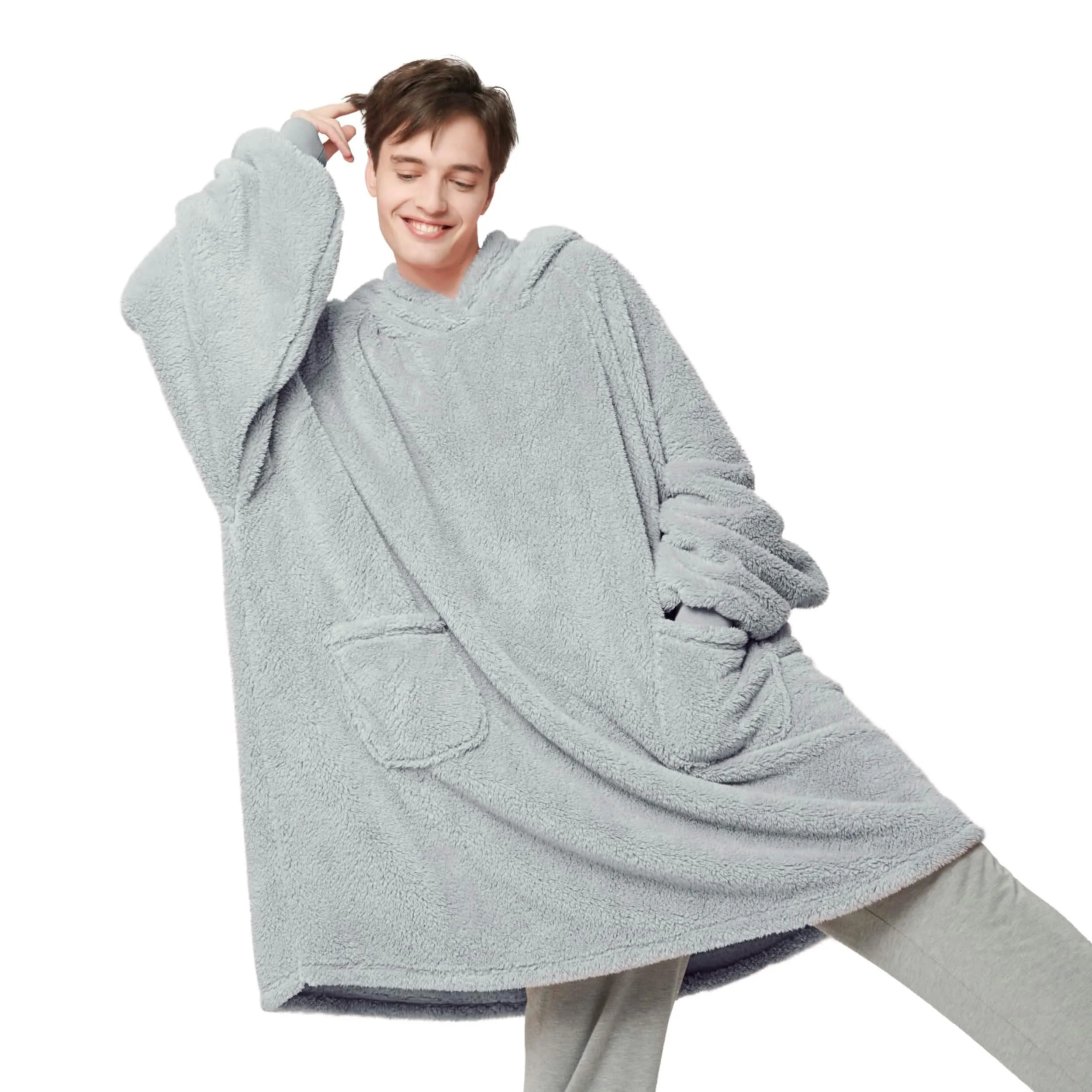 Fuzzy Sherpa Wearable Blanket Hoodie