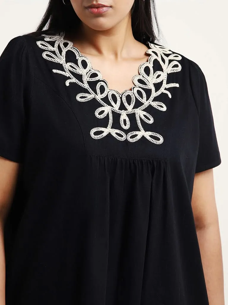 Gia Black Embroidered Dress