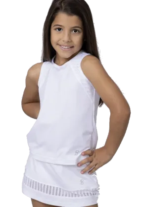 Girls Sofibella White Racerback Tank