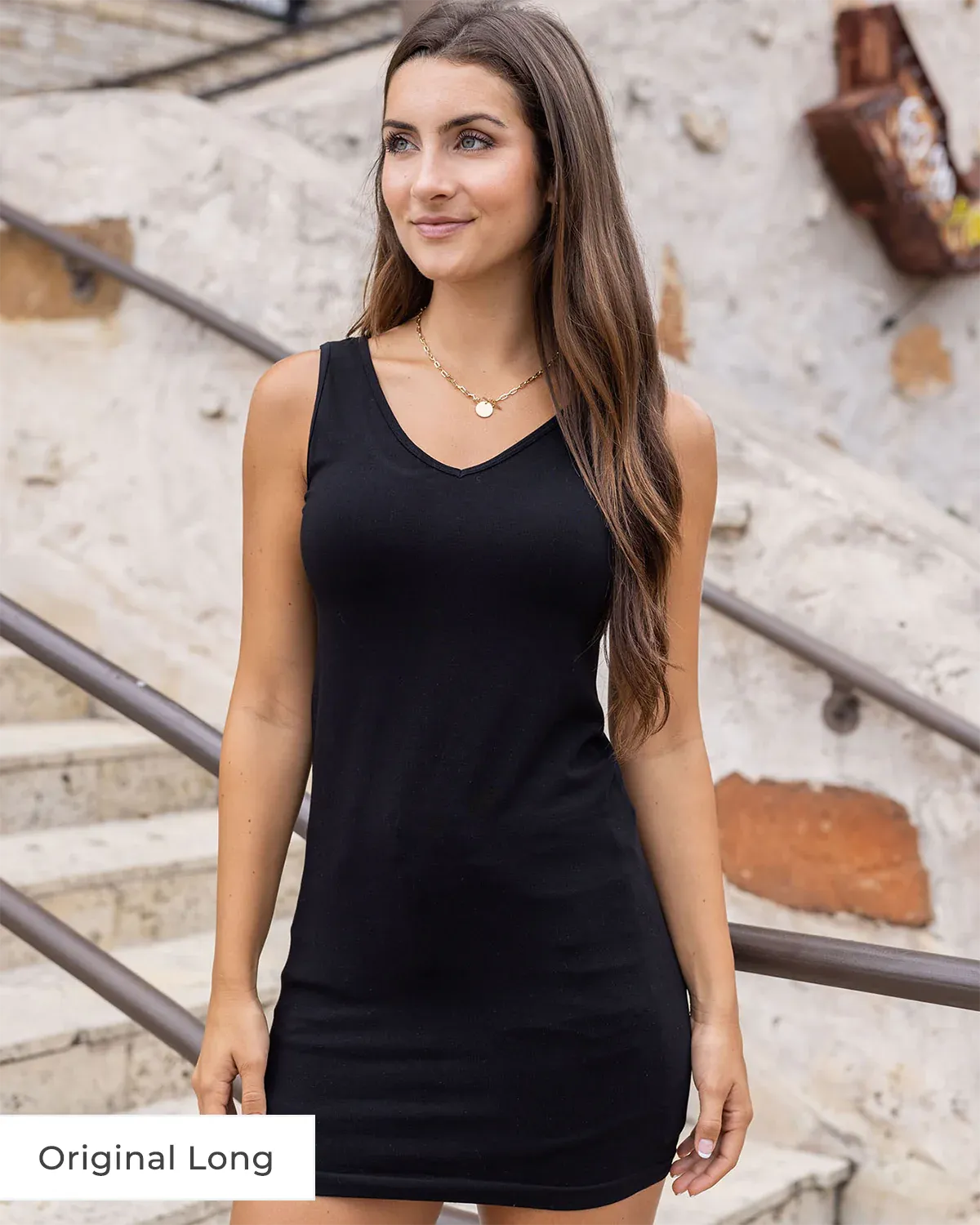 Grace & Lace Long Reversible Perfect Fit Tank - Black