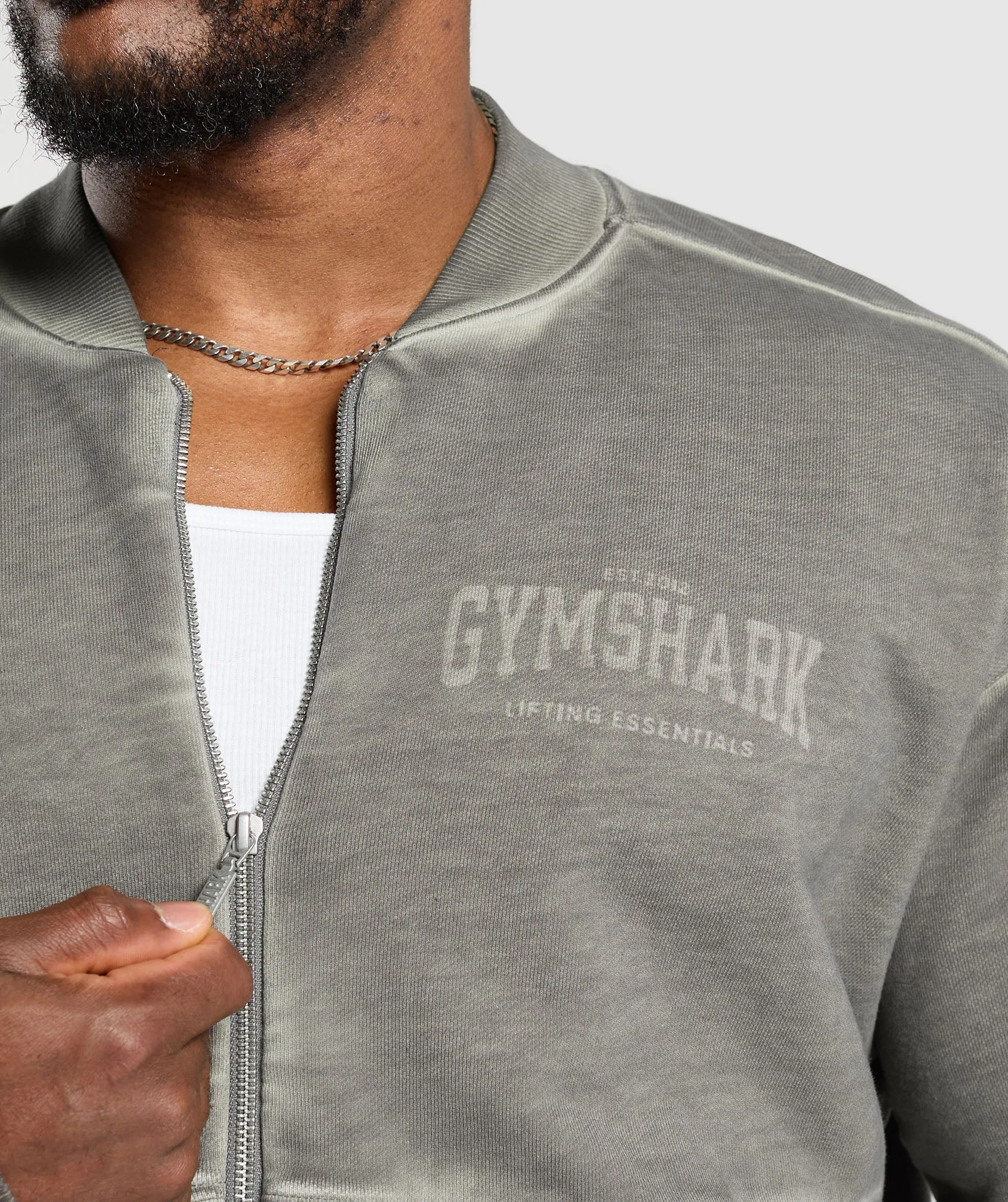 Gymshark Heavyweight Bomber Jacket - Metal Grey/Asphalt Grey