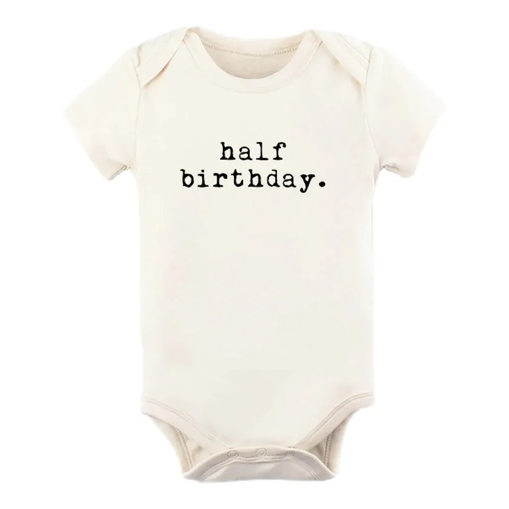 Half Birthday Organic Cotton Onesie - For 6 Months Celebration / Photo