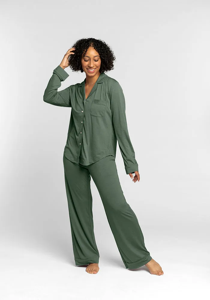 Harper FeatherTouch® Pajama Set - Duck Green