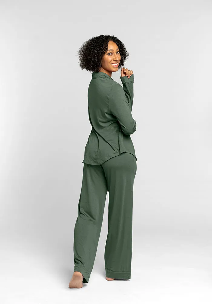 Harper FeatherTouch® Pajama Set - Duck Green