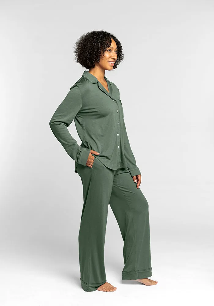 Harper FeatherTouch® Pajama Set - Duck Green