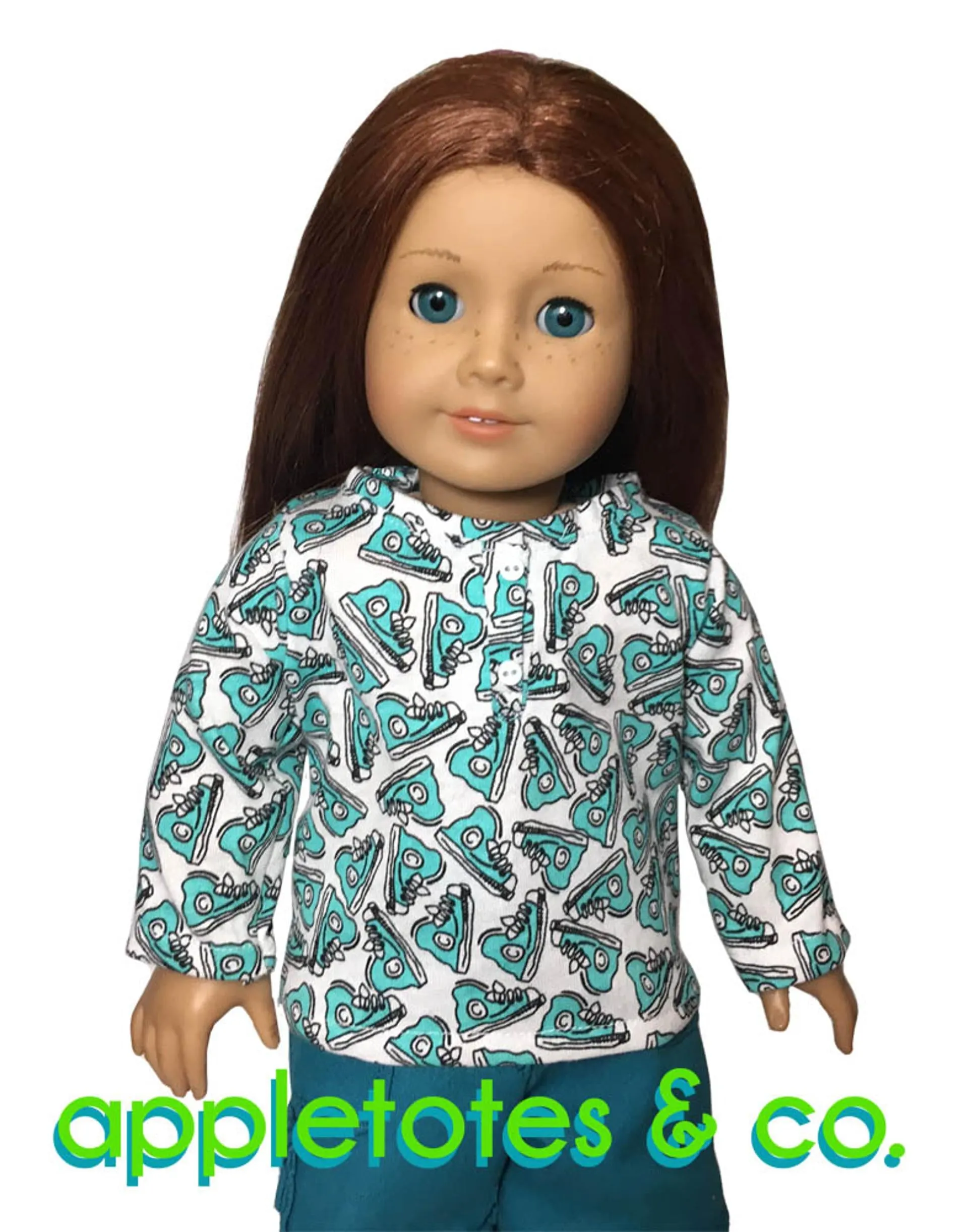 Henley Shirt Sewing Pattern for 18" Dolls