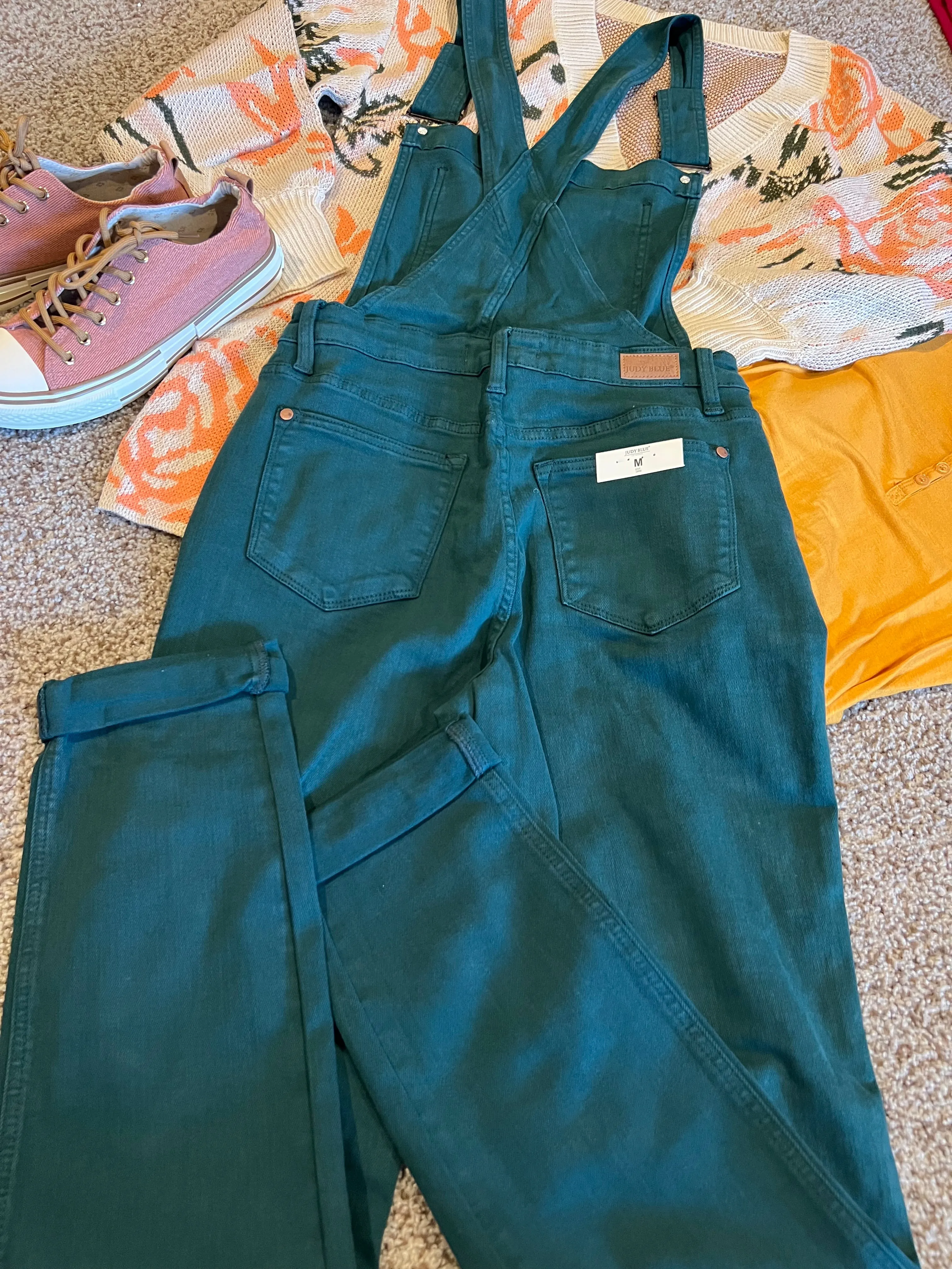 Judy Blue teal boyfriend overall