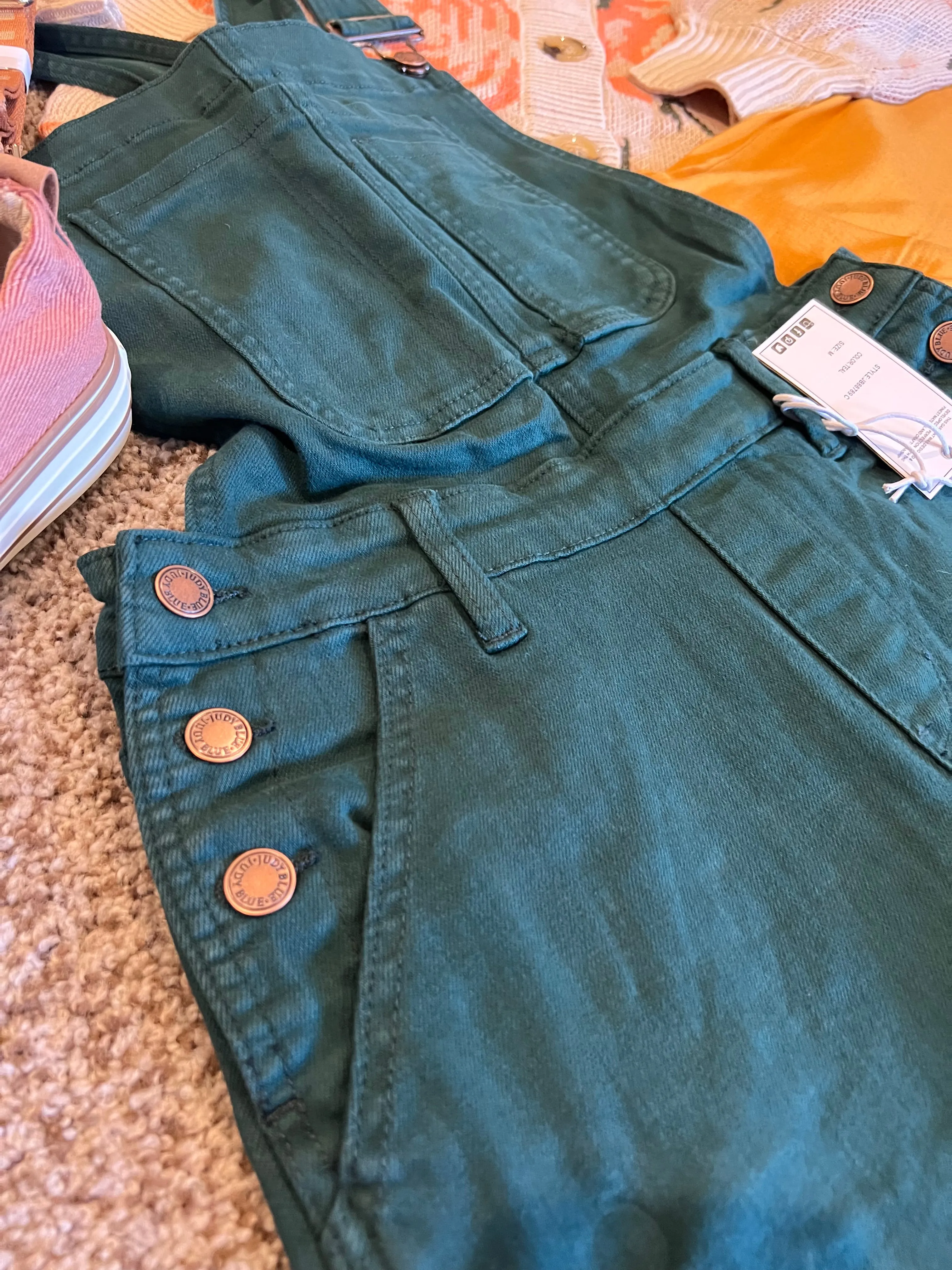 Judy Blue teal boyfriend overall