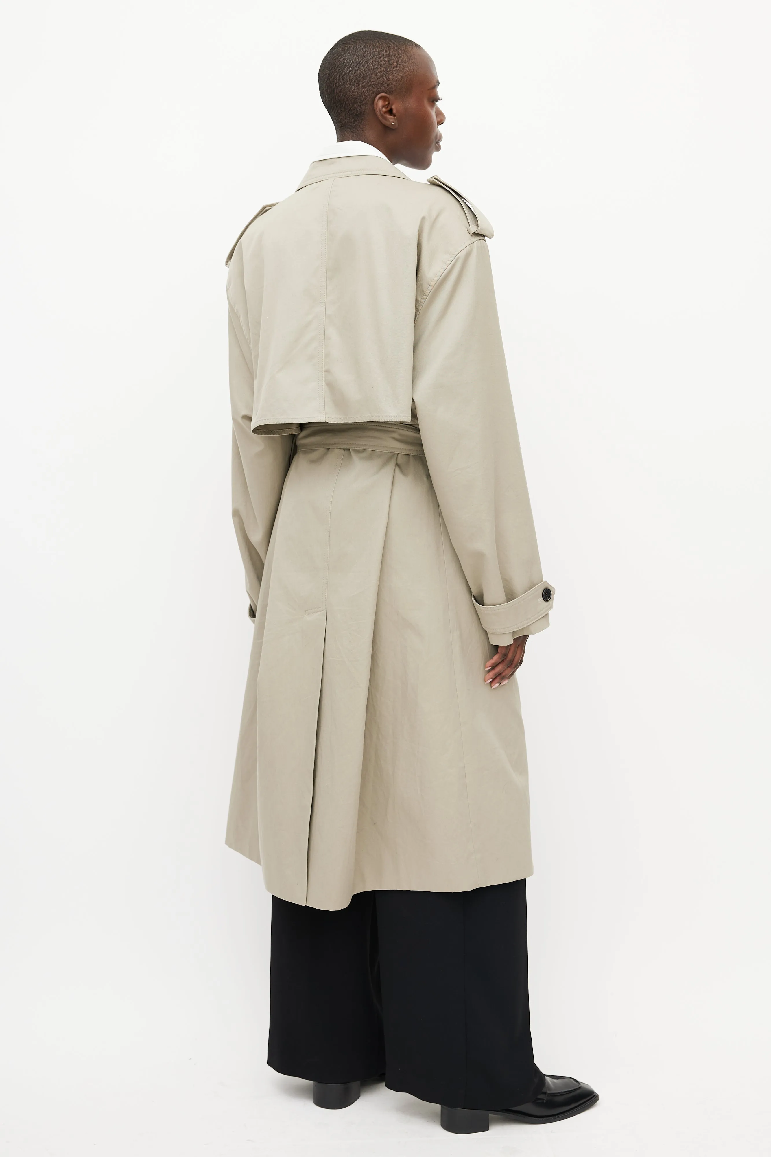 Khaki Eugene Oversized Belted Trench Coat