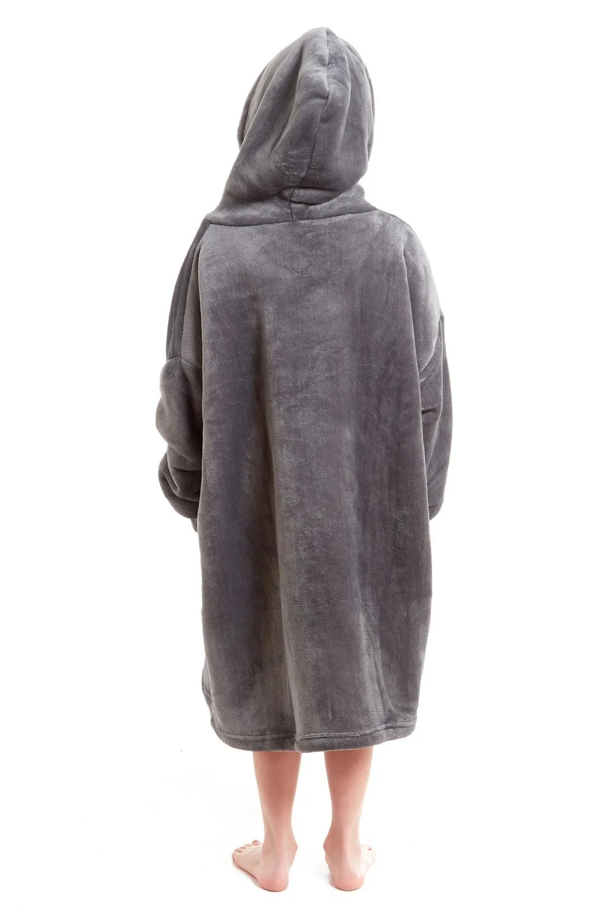 Kids Oversized Hooded Fleece Blanket Ultra-Soft Sherpa Fur with Elastic Cuffs and Double Pocket for Ages 8-15 by Daisy Dreamer