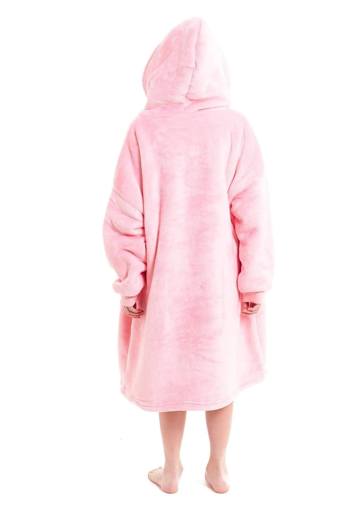 Kids Oversized Hooded Fleece Blanket Ultra-Soft Sherpa Fur with Elastic Cuffs and Double Pocket for Ages 8-15 by Daisy Dreamer