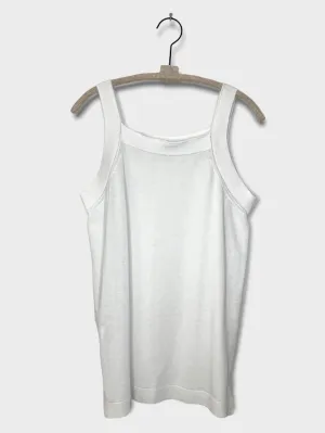 KNITTED TANK-TOP WITH SLITS- WHITE