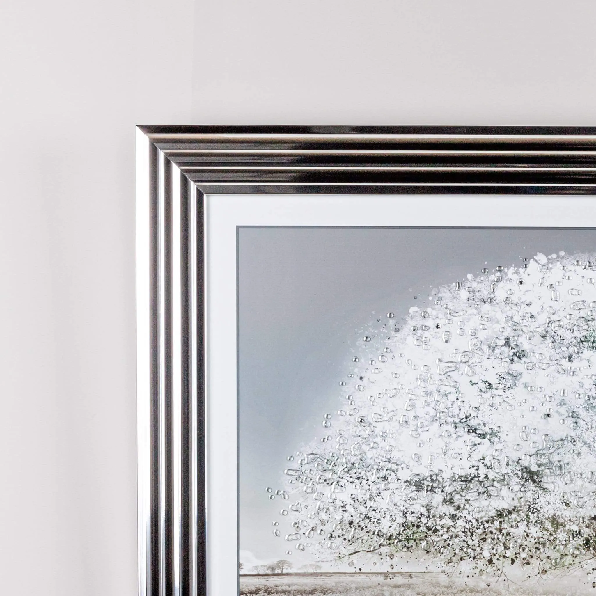 Large White Blossom Tree Framed Picture - 114 x 74cm