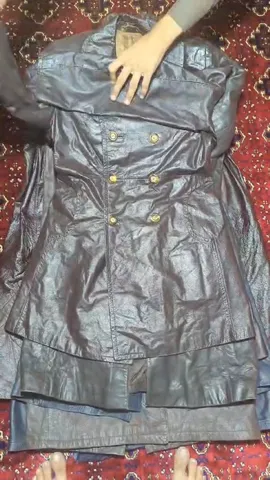 Leather trench coat long 8 pieces