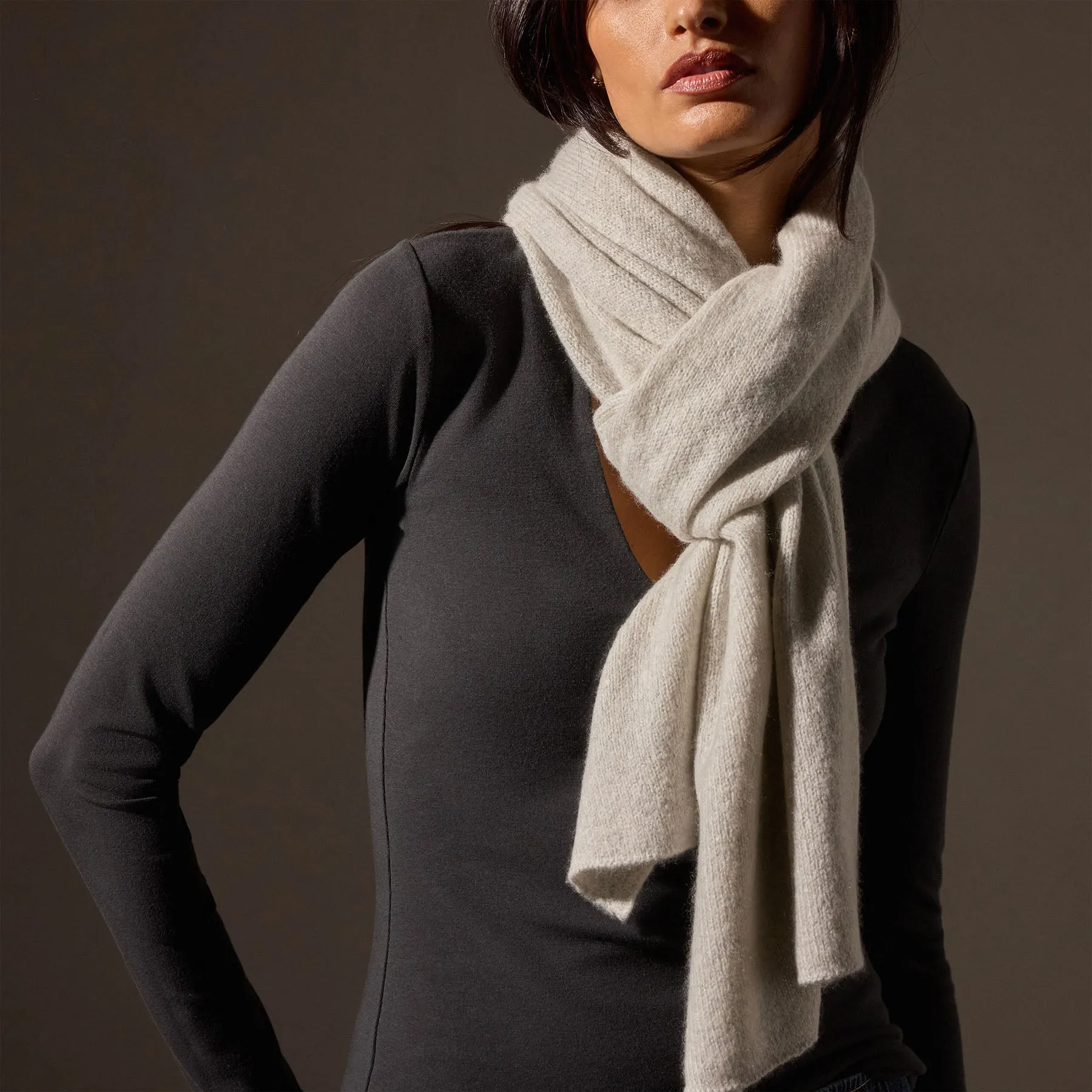 Lightweight Textured Cashmere Scarf - Mist