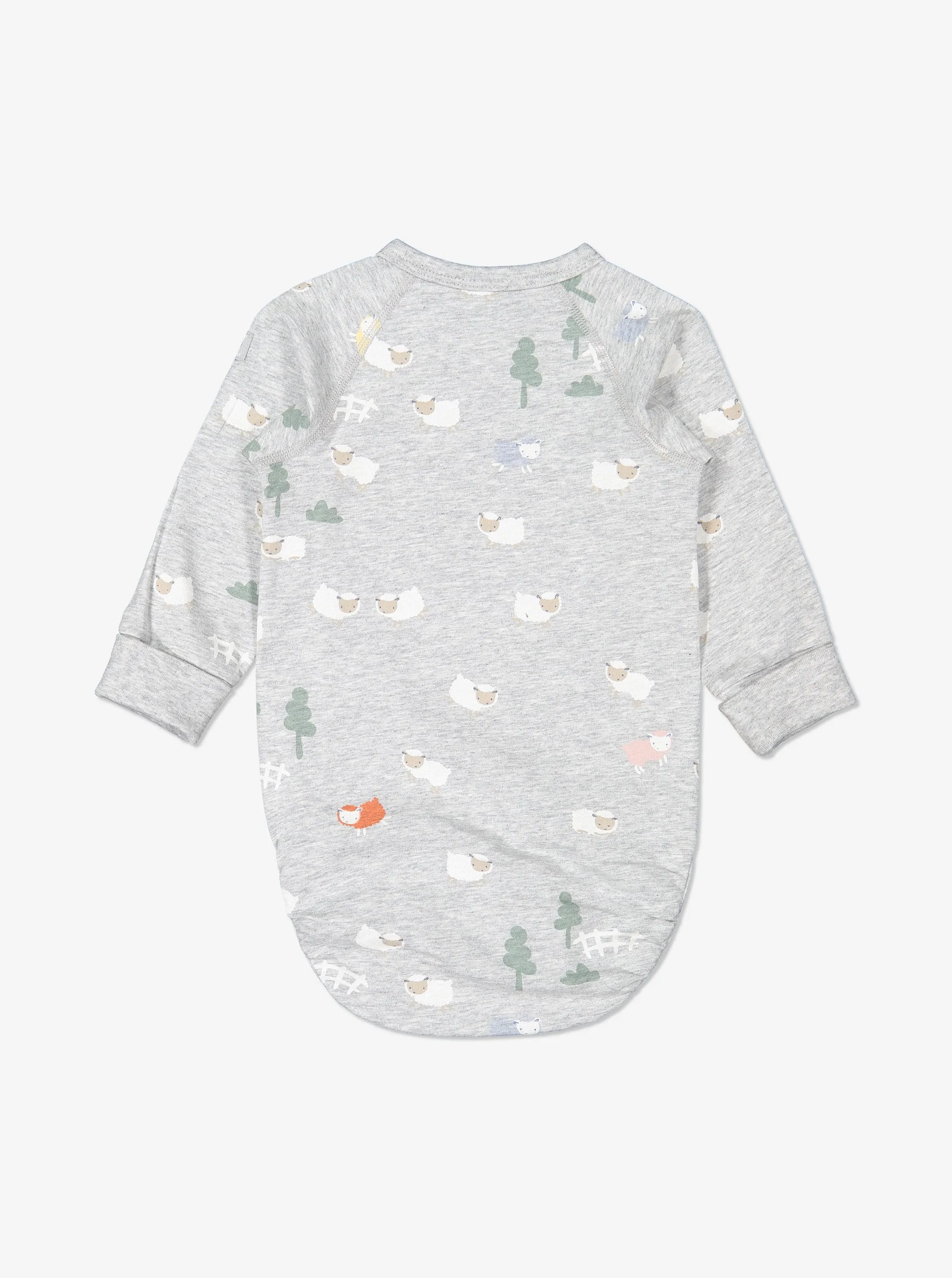 Little Lamb Print Wraparound Babygrow