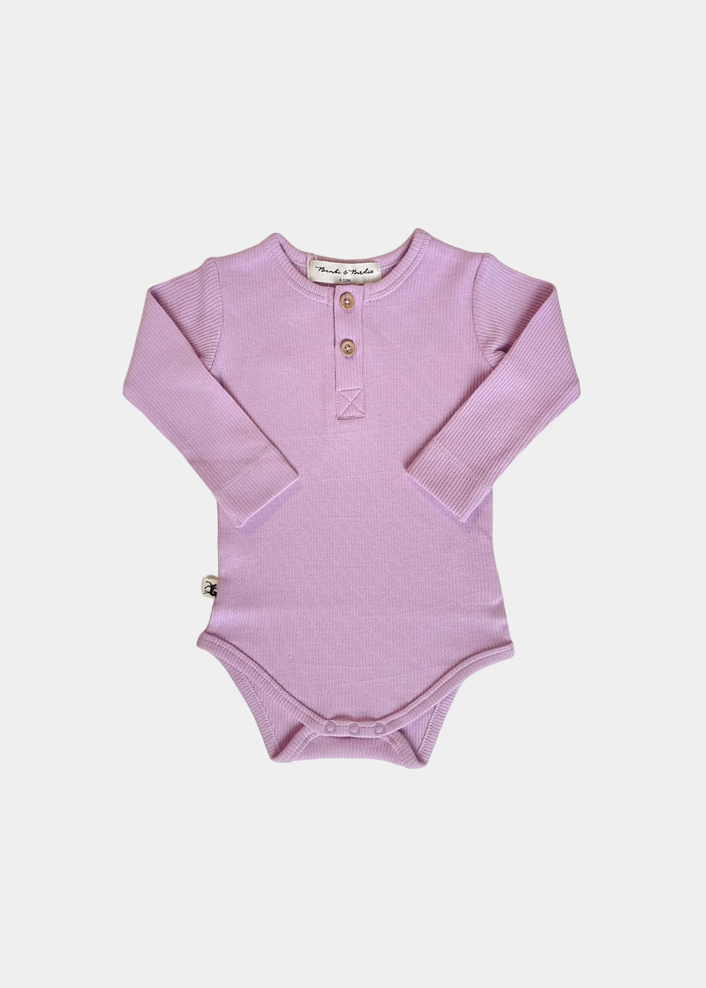 Long Sleeve Henley Bodysuit - GRAPE