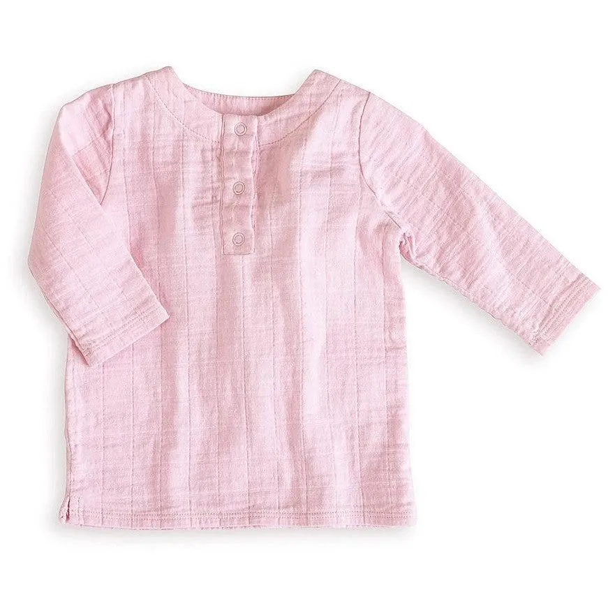 Long Sleeve Tunic Top - Lovely Pink