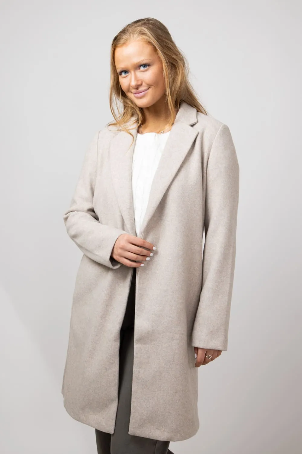 Love Tree Long Coat for Women in Oatmeal | J8195-OATMEAL