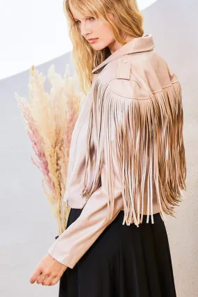 Maris Vegan Leather Fringe Jacket