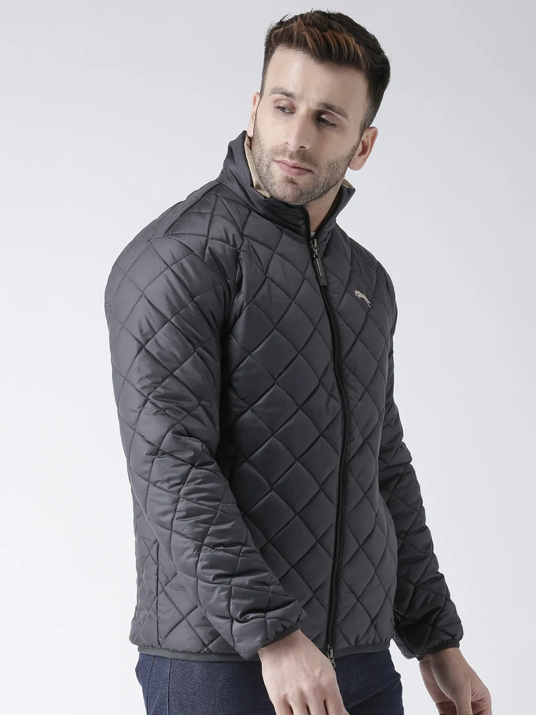 Men Solid Casual Padded Jacket