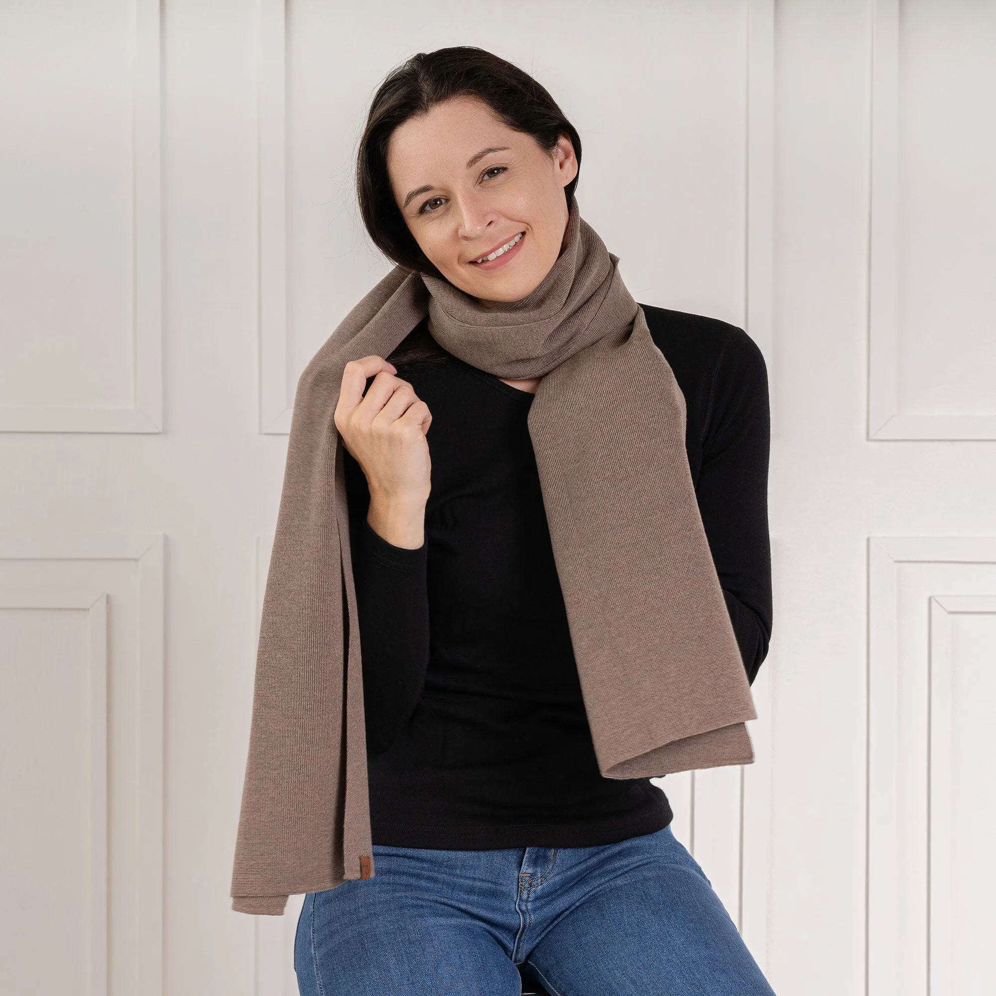 MENIQUE 100% Merino Wool Womens Knit Scarf Merino