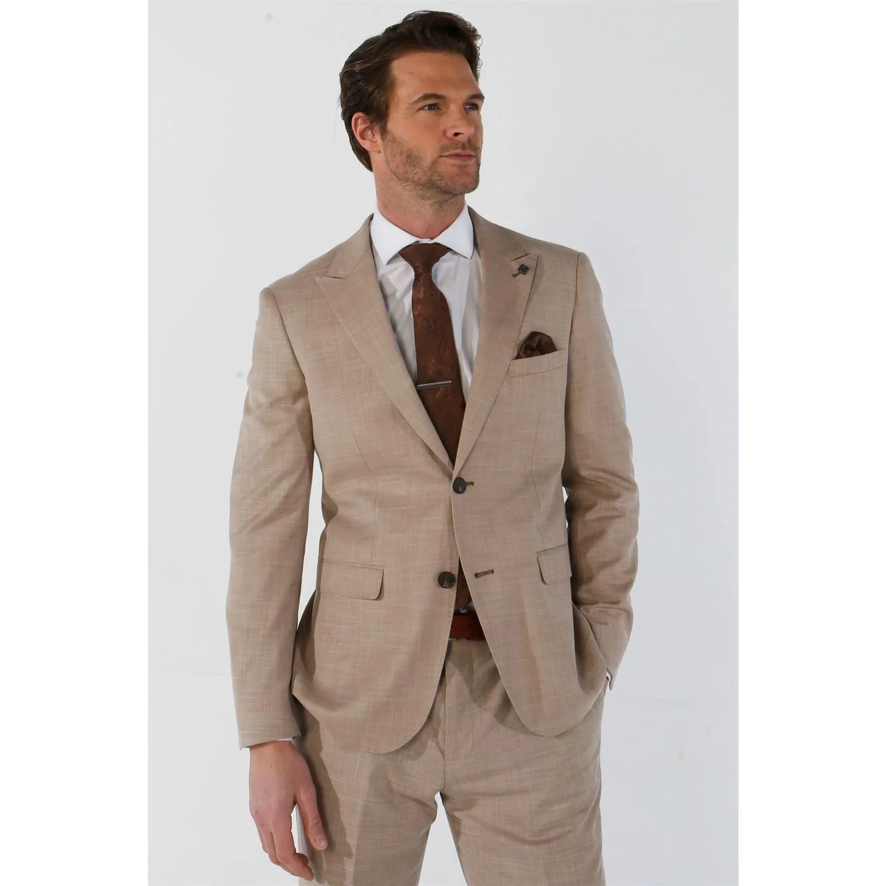 Men's Blazer Beige Sport Coat Tailored Fit Summer Suit Jacket