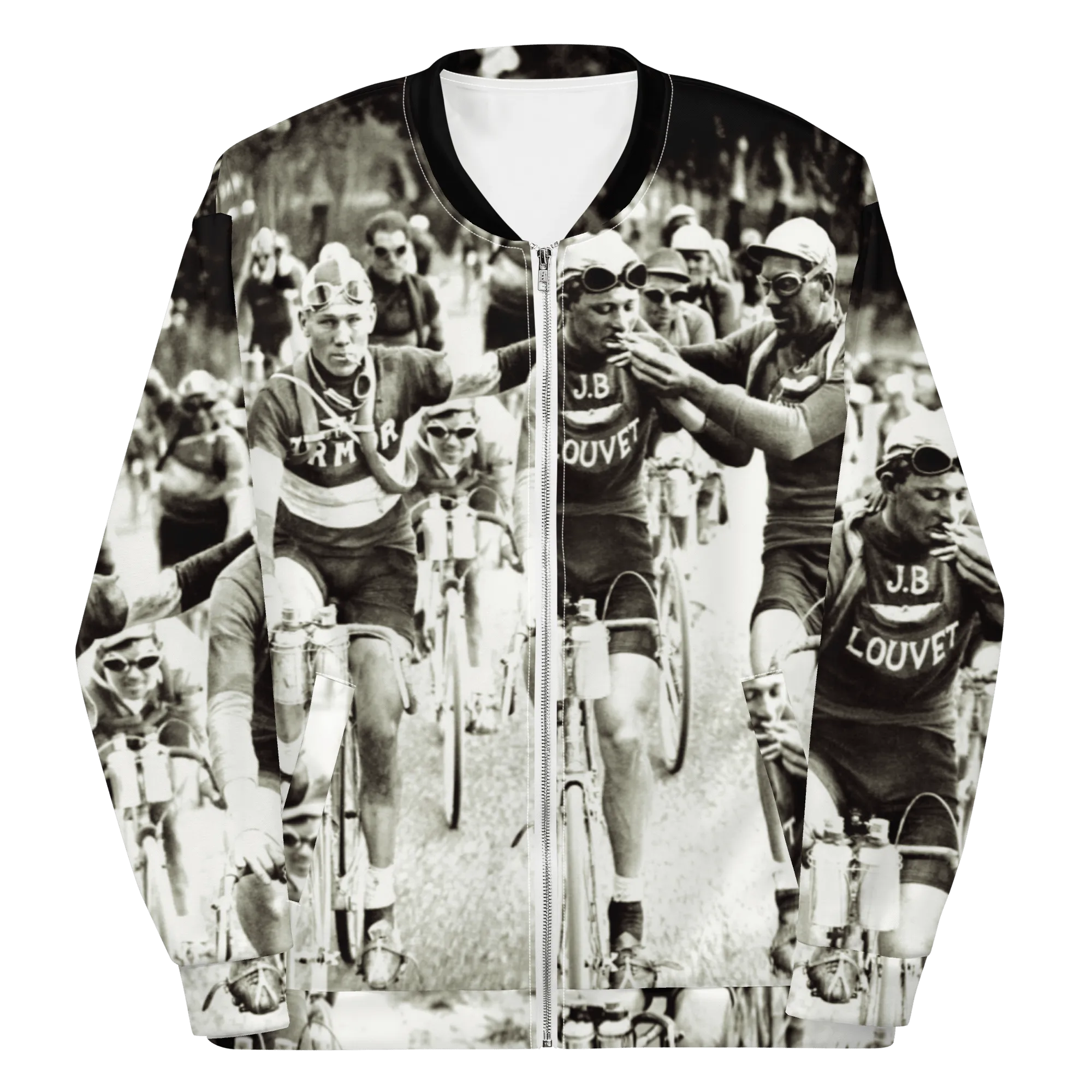 Men's Fleece Jacket - Smokers, A Tour De France Vintage Cycling Scene