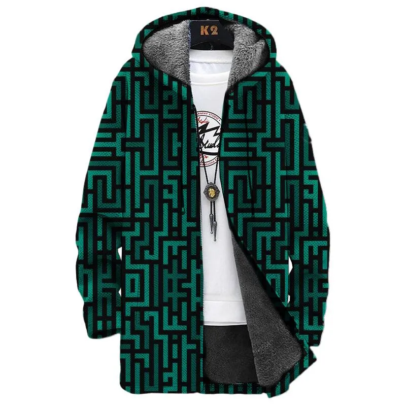 MEN'S PRINTED HOODED FLEECE JACKET 99926047YM