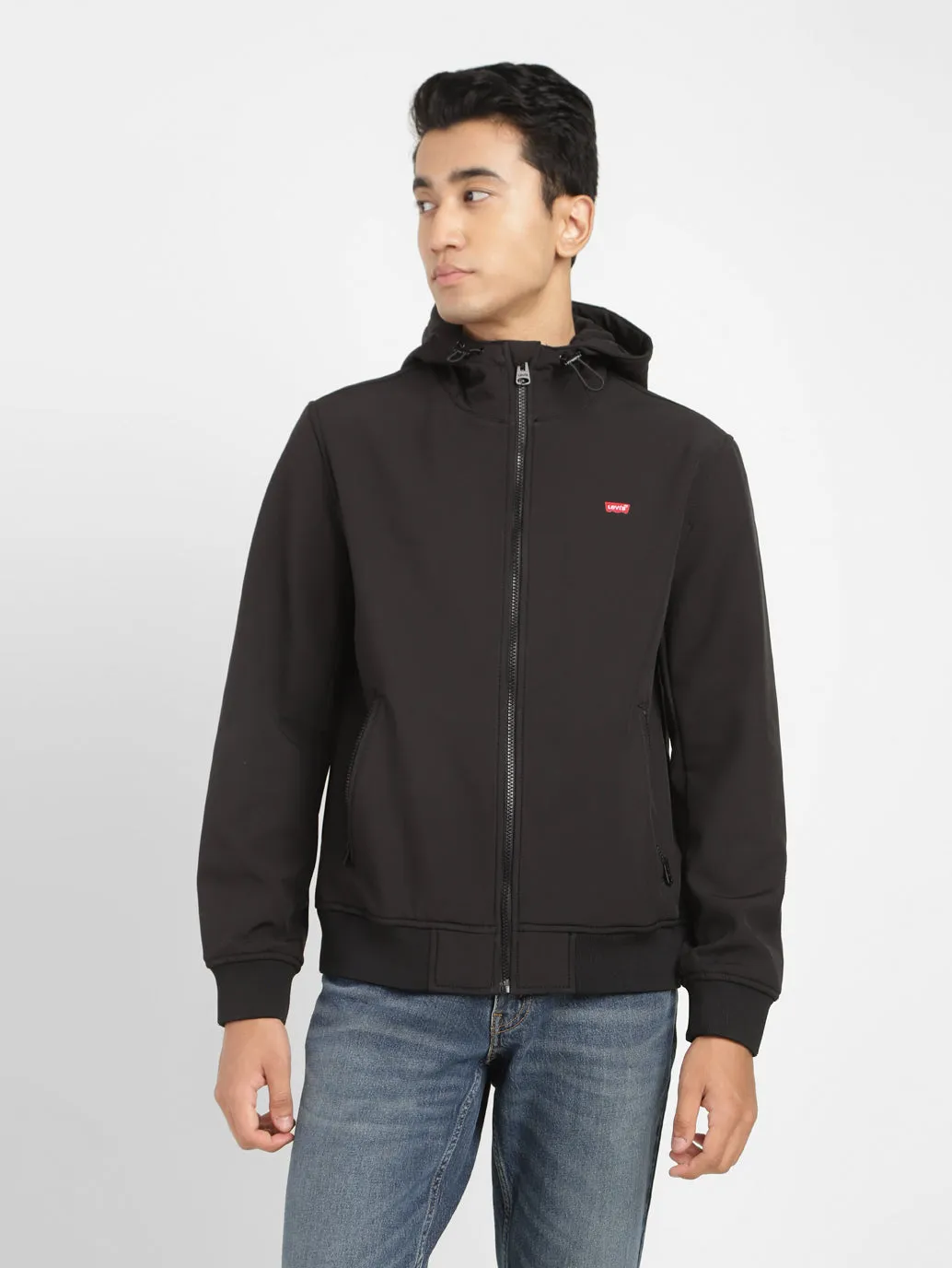 Men's Solid Hooded Bomber Jacket